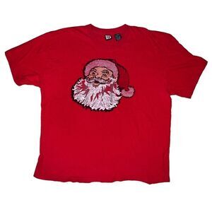 December 25th Men's Red Santa Claus Christmas T-Shirt Extra Large EUC